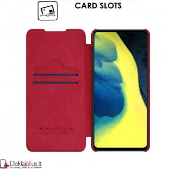 Odinis dėklas Nillkin qin serijos - raudonas (telefonams Samsung A72/A72 5G) Odinis dėklas Nillkin qin serijos - raudonas (telefonams Samsung A72/A72 5G)